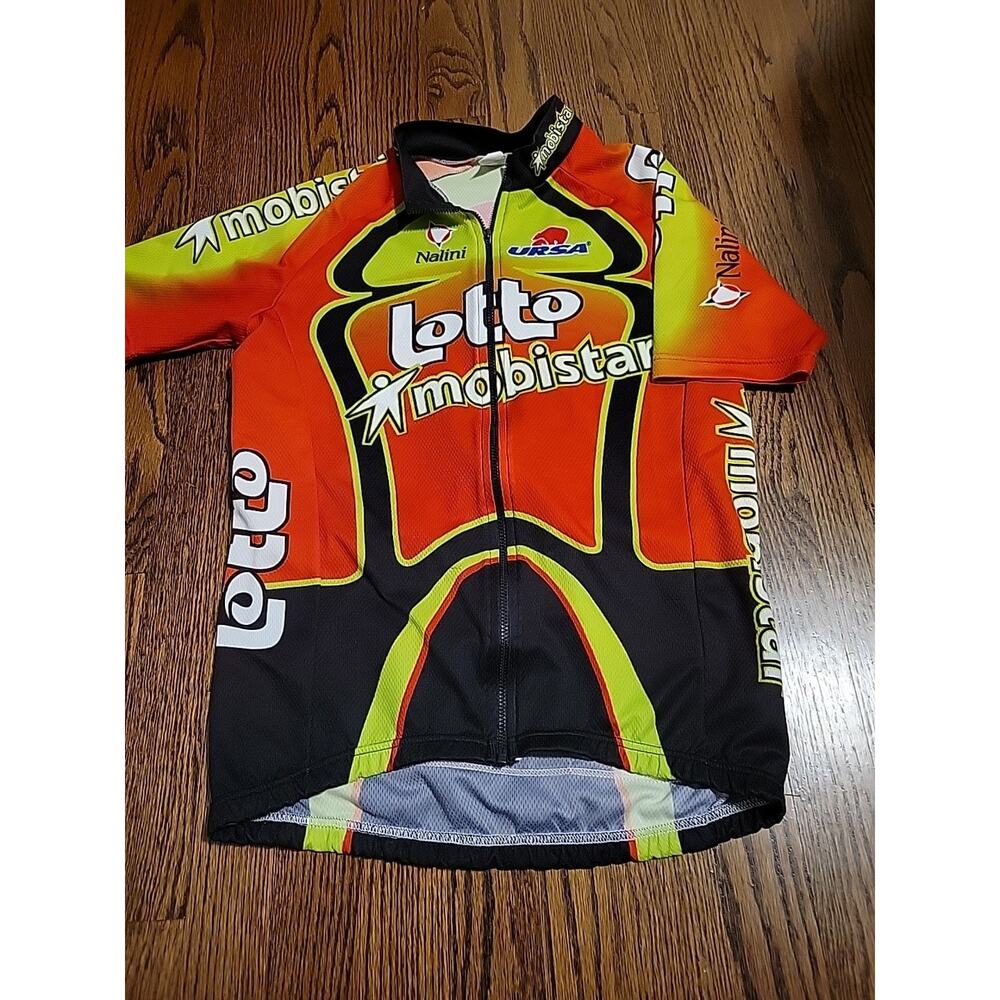 Cycling Jersey Men’s Size Small Shirt Full Zipper Lotto Mobistar